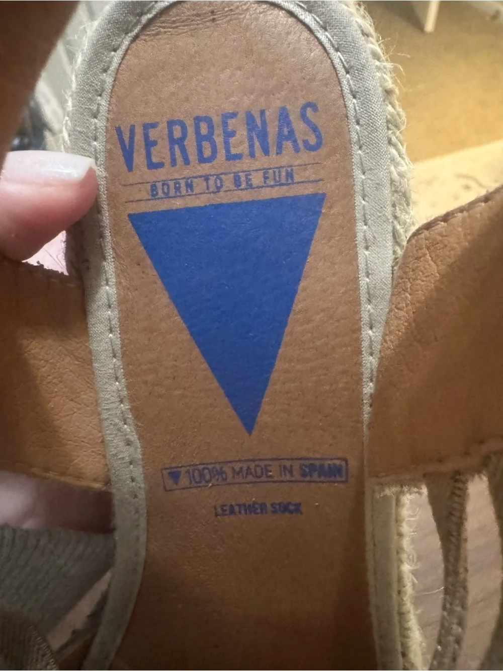 Spanish Leather Beige Suede Espadrille Wedge Sandals
